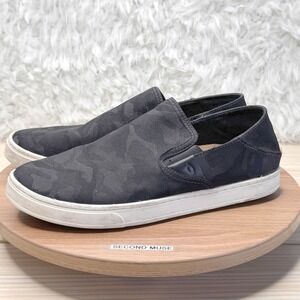 OluKai Pehuea Pa'i Women's Slip On Sneakers Camo All Black Size‎ 8 Casual Shoes